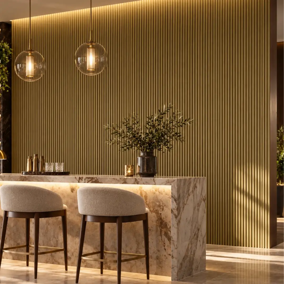 MDF Wall Panel - Matte Gold PJS-63 project 2